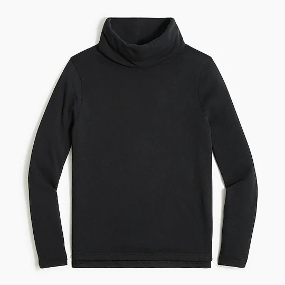 J. Crew Factory - Mockneck sweatshirt in cloudspun fleece-Black